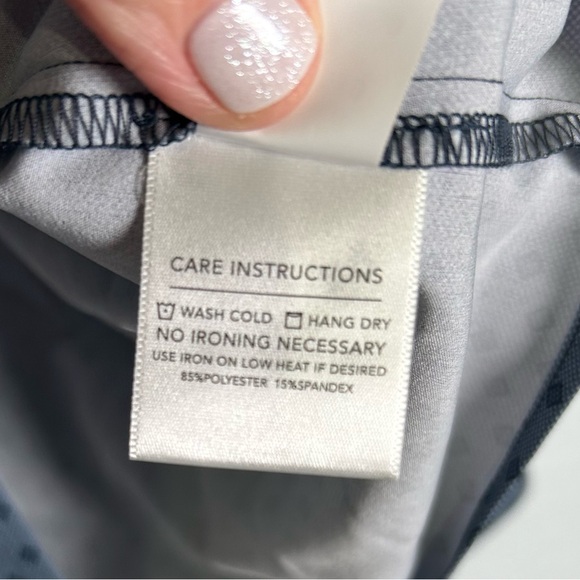 Mizzen &‎ Main Navy Diamond Leeward Dress Men’s No Iron Shirt XXL Trim Fit - Picture 5 of 10